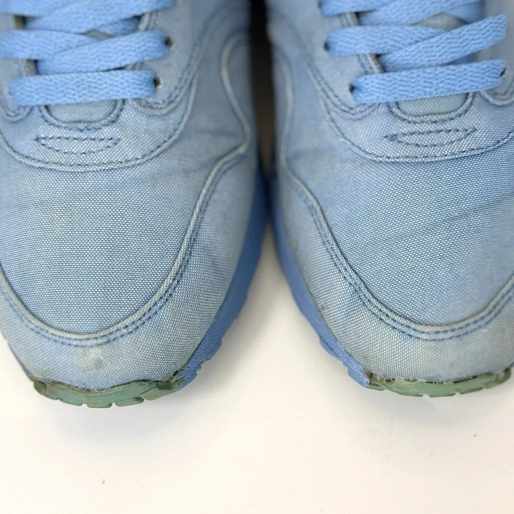 Please READ! Y2K Nike Air Max 1 Blue Canvas Sneakers Men 8.5 EUR 42 2010 Vietnam